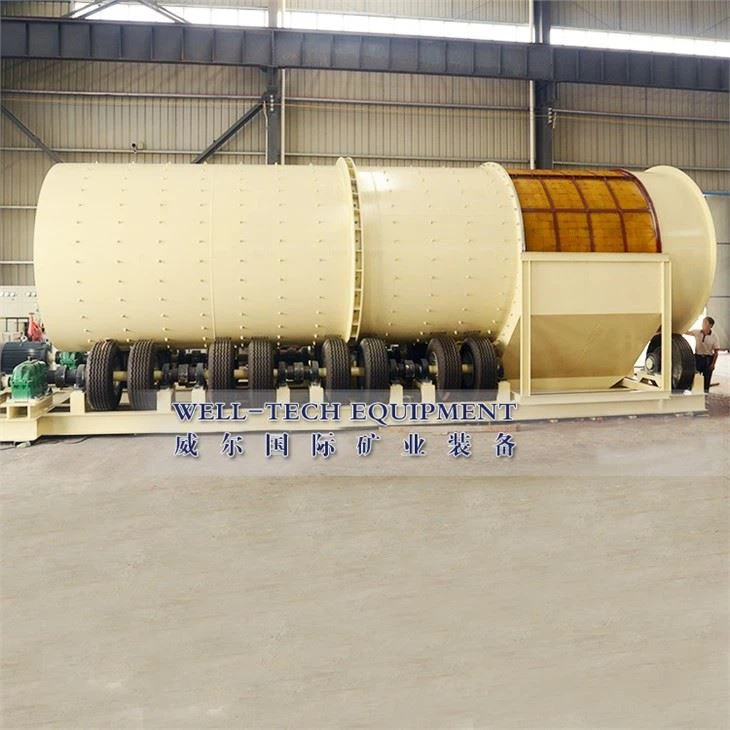 big rotary scrubber drum washing plant